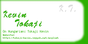 kevin tokaji business card